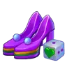 Iconiță Bonusuri Spinmama Casino, pantofi cu toc violet și zaruri